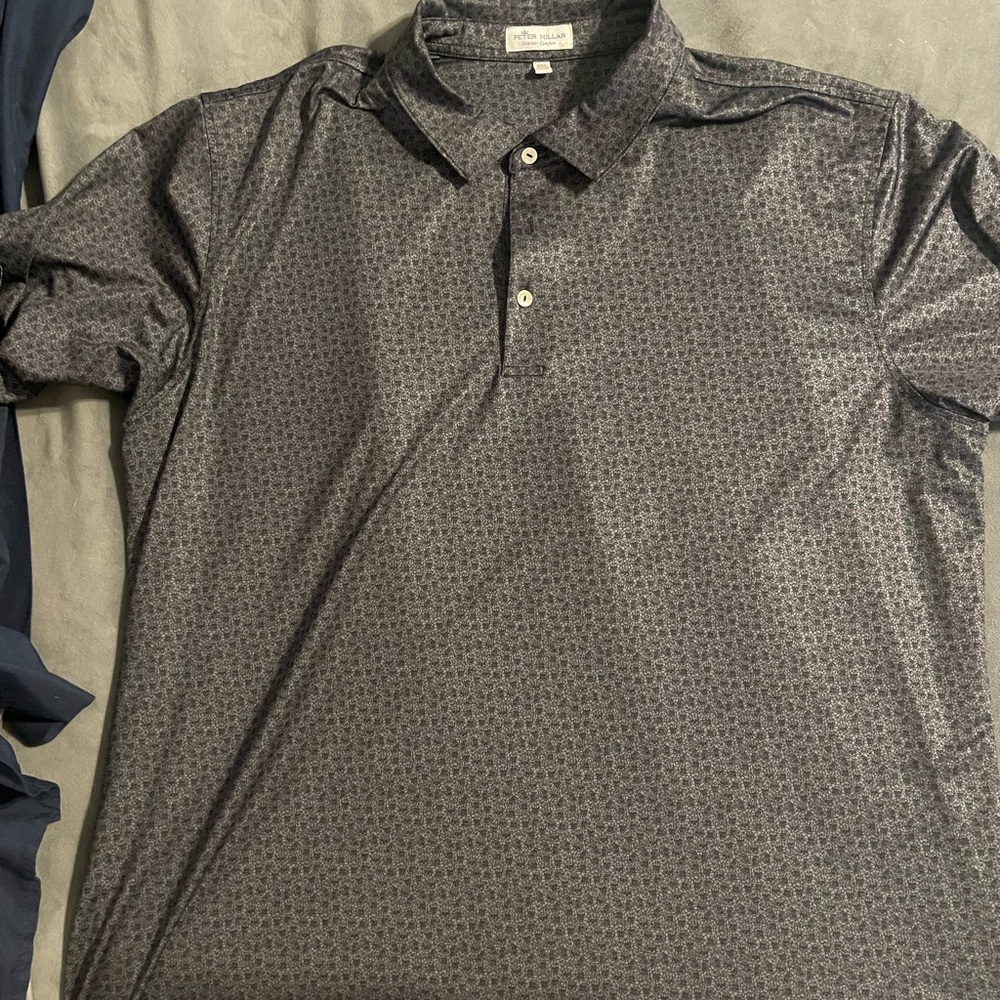 Peter Millar Charcoal Patterned Polo Shirt